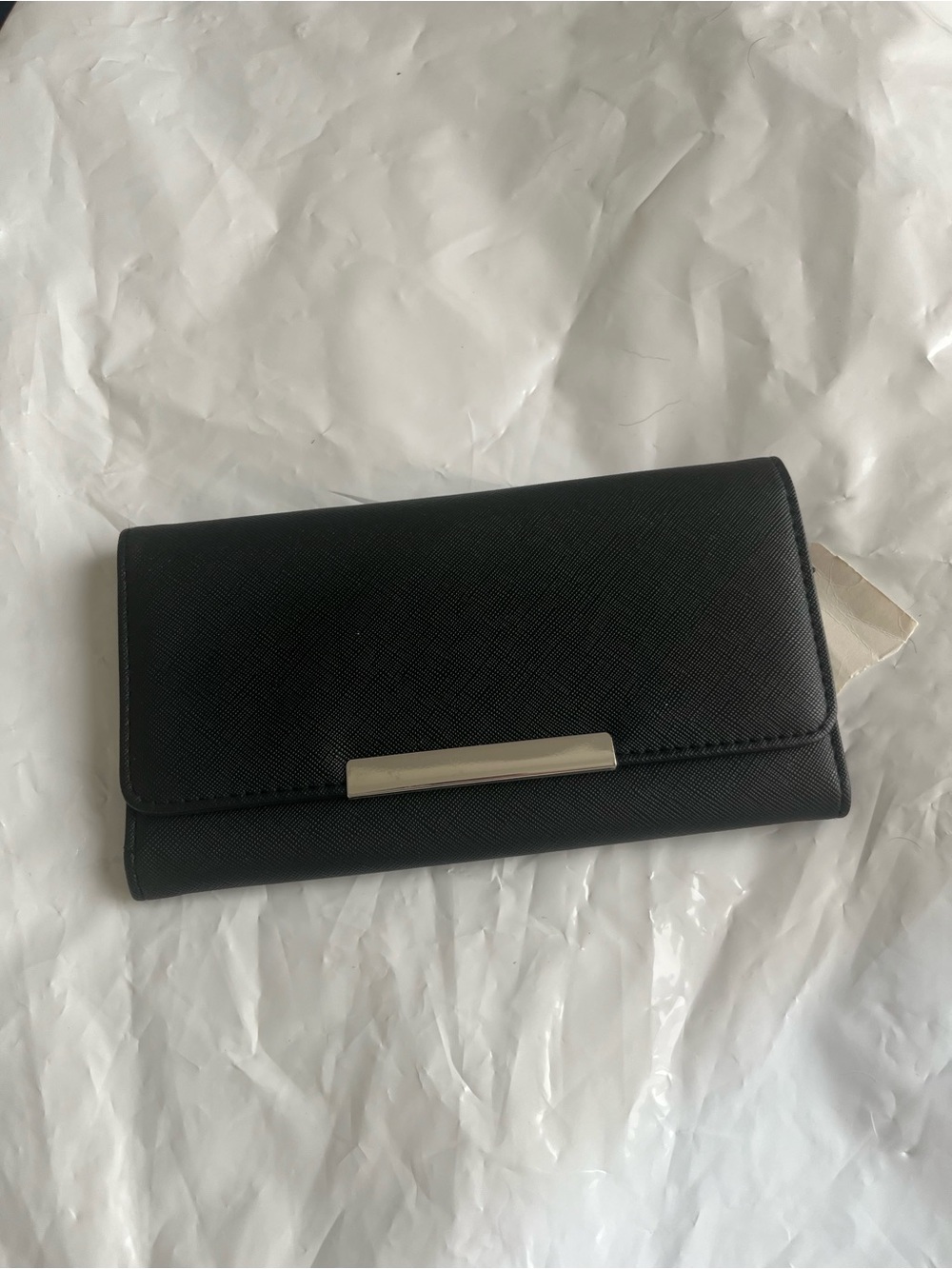 Classic Black Leather Wallet Clutch